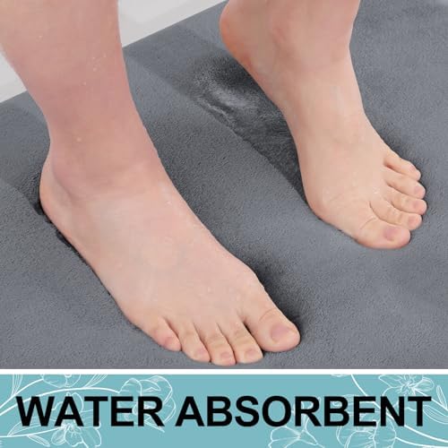 Smiry Memory Foam Bath Mat 59x24, Extra Soft and Absorbent Bathroom Rugs