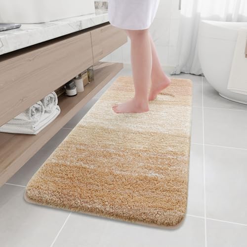 Arotive Microfiber Bathroom Rugs, Shaggy Soft Absorbent Bath Rug, 59x20