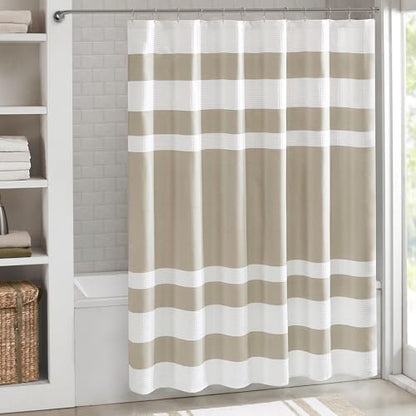 Madison Park Spa Waffle Weave Extra Wide Shower Curtain, 108 x 72, Taupe