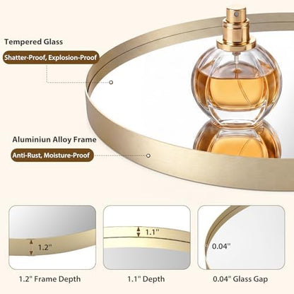 Sweetcrispy 24 Inch Round Bathroom Wall Mirror, Circle Vanity Mirror