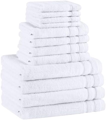 Comfort Spaces 12 Pc Towel Set, 100% Cotton Zero Twist, White