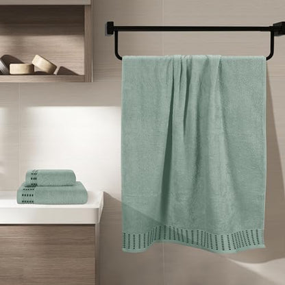 BELIZZI HOME Ultra Soft 3 Pack Cotton Towel Set, Contains a Bath Towels 28x55 inch, a Hand Towels 16x24 inch & a Wash Cloths 12x12 inch, Ideal Everyday use, Compact & Lightweight - Jade