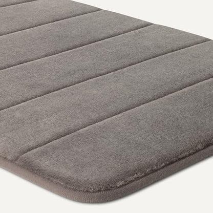 Amazon Basics Bath Mat for Bathroom, Absorbent Plush Memory Foam, Fast Dry Microfiber, Non-Slip, 17 x 24 Inches, Dark Gray