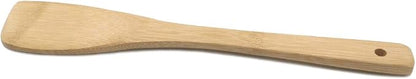 11.8-Inch Natural Wood Turners Bamboo Utensil Kitchen Wooden Cooking Tools Spoon Spatula Cooking, Stir Fry and Mixing, essential Tools (Oblique line)