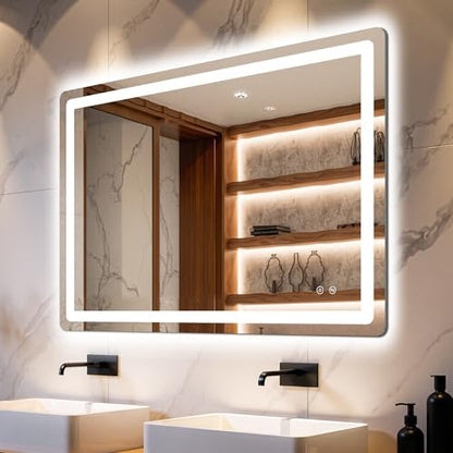 Delma 30x40 LED Bathroom Vanity Mirror with Lights, Anti-Fog, Dimmable