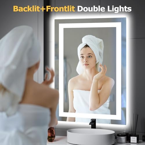 Hivone 36"X24" LED Bathroom Mirror with Lights, UL Listed