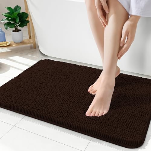 OLANLY Bathroom Rugs 35x24, Extra Soft Absorbent Chenille Bath Rugs