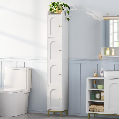 Hzuaneri 4-Tier Narrow Tall Storage Cabinet