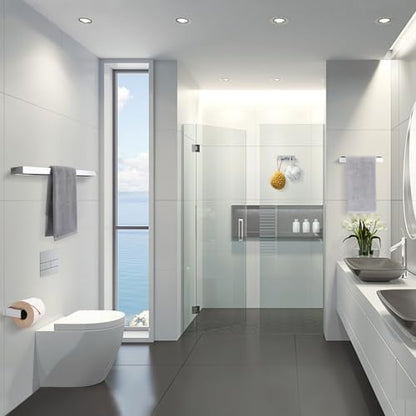Lairuier Polished Chrome Bathroom Hardware Accessories, 4PCS Towel Bar Set