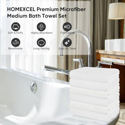 HOMEXCEL 6PK Bath Towel Set, 24x48 in, Absorbent&Quick Dry Towels for Hotel