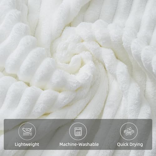 6 Piece Bath Towel Set, 40"x80" Oversized Bath Sheets, White