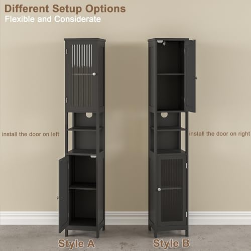 ChooChoo Narrow Bathroom Storage Cabinet with Light， Space Saving