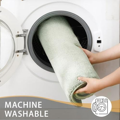 MINIDEAR Bathroom Rugs 24x17 Sage Green - Thick Memory Foam Bath Mat, Ultra Soft & Plush Fluffy, Non-Slip, Quick Dry, Absorbent Washable Floor Microfiber Mat for Tub, Home Decor Accessories
