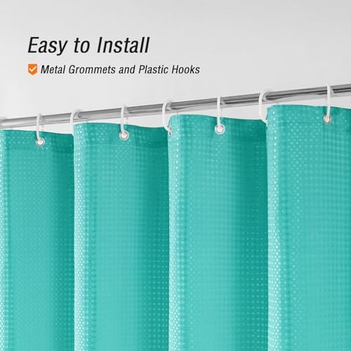 Gibelle Teal Grey Ombre Fabric Shower Curtain for Bath Decor, 72 x 72