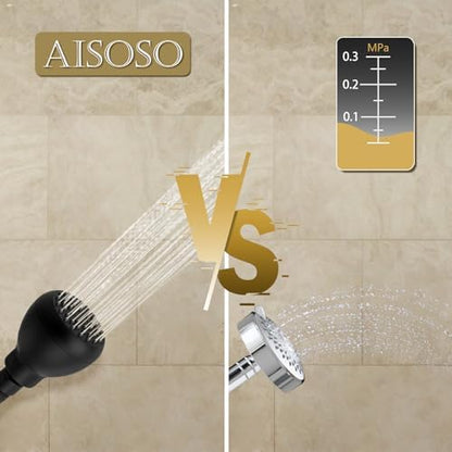 AISOSO Fixed Shower Head High Pressure 3 Inch Showerhead Matte Black