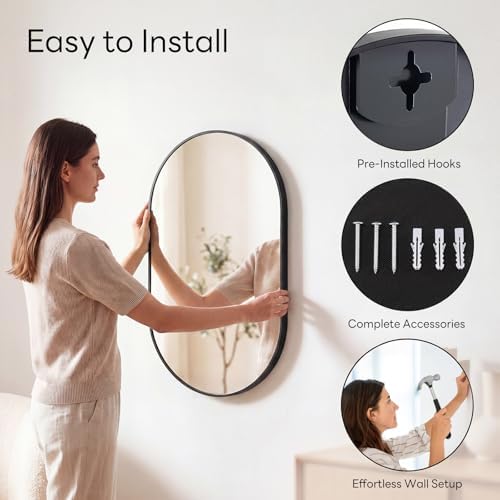 Sweetcrispy Oval Bathroom Wall Mirror, Vanity Mirror, 20x30 Inch