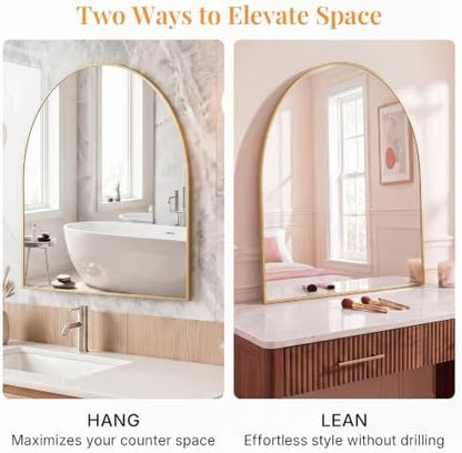 Sweetcrispy 30"x40" Arched Bathroom Mirror, Bathroom Mirrors for Over Sink