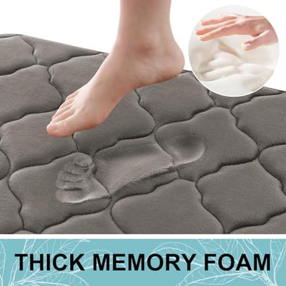 OLANLY Memory Foam Bath Mat Rug 30x20, Ultra Soft Bathroom Rugs, Taupe