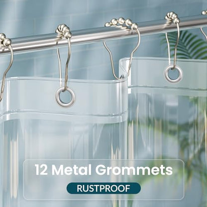 Titanker 2 Pcs Shower Curtain Liner, 72x72 Clear Shower Liner PEVA Lightweight Inside Shower Curtains for Bathroom with Magnets and Grommet
