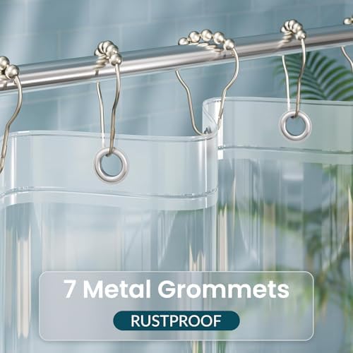 Titanker Shower Stall Curtain Liner, 42x72 Clear PEVA Lightweight Single Stall Narrow Shower Curtain for Bathroom with Magnets and Rustproof Grommet Holes