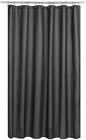 N&Y HOME Fabric Shower Curtain or Liner Extra Long 72 x 84, Graphite Gray