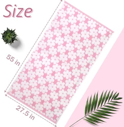 Pink Bath Towels Set of 2, Super Absorbent & Decorative 27.5x55 Inches