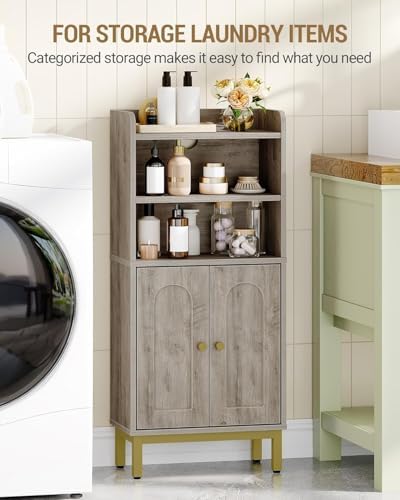 Hzuaneri Bathroom Storage Cabinet, Small Floor Cabinet with 2 Door
