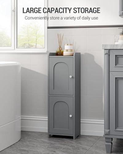 Hzuaneri Bathroom Storage Cabinet, Small Corner Floor Cabinet with 2 Doors