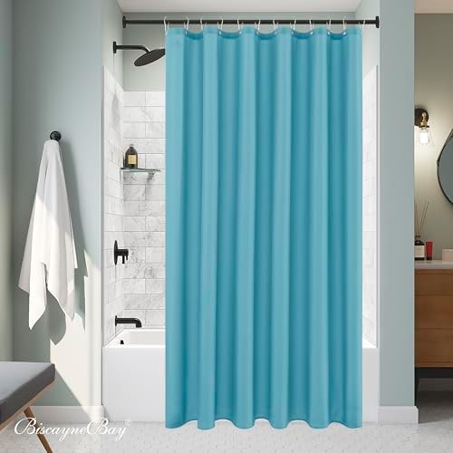 Fabric Shower Curtain Liner 72"W x 84"L-Blue Extra Long Shower Liners
