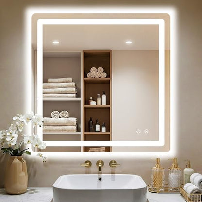 LED Bathroom Mirror, 30"x30" Bathroom Vanity Mirror with Lights