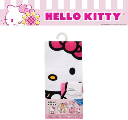 Franco Hello Kitty Kids Bath/Pool/Beach Soft Absorbent Cotton Terry Towel with Washcloth 2 Piece Set, 50 in x 25 in, (Officially Licensed Product)