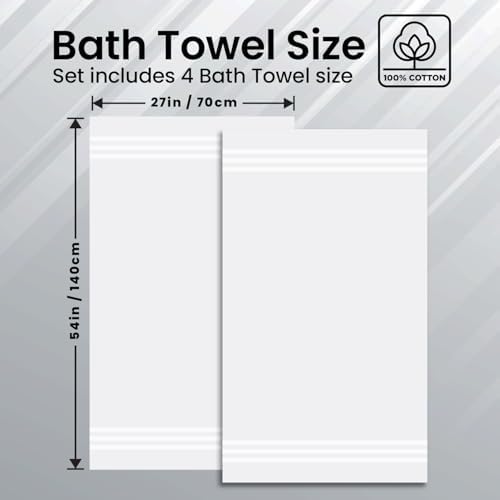 Infinitee Xclusives 100% Ring-Spun Cotton Bath Towels for Bathroom - Pack 2