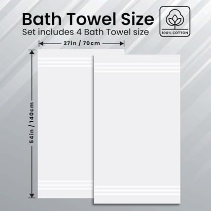 Infinitee Xclusives 100% Ring-Spun Cotton Bath Towels for Bathroom - Pack 2