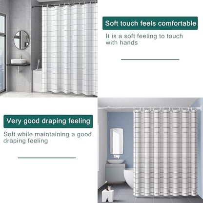 Shower Curtain Liner, 100% Waterproof Peva Shower Curtains with 3 Duty Heavy Bottom Magnets and 12 Rust Proof Grommets, 72x72 Weighted Shower Liner for Shower Stall, Bathtubs
