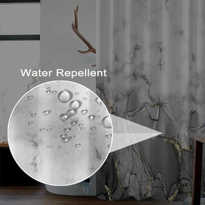 Gray Marble Long Waterproof Shower Curtain 72x78 inches