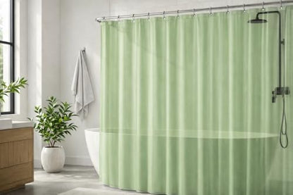 EHZNZIE Sage Shower Curtain Liner 72x72, PEVA Waterproof Bath Curtain, No Chemical Smell, 3 Weighted Magnets, Durable with Rustproof Metal Grommets