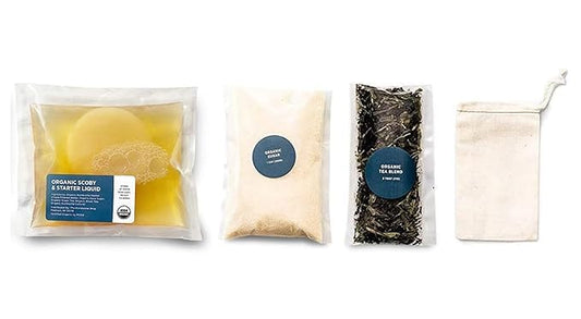 Organic SCOBY Kombucha Starter Kit with SCOBY Live Culture, Tea, Sugar and Tea Bag - Urban Kitchen