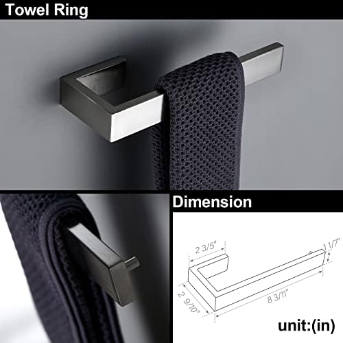 BAGNOLUX Brushed Nickel Bathroom Hardware Set 4 Pieces, Bath Towel Holder Set SUS304 Stainless Steel, Towel Racks Set for Wall Mount, Square Bathroom Accessories Set Towel Bar Heavy Duty