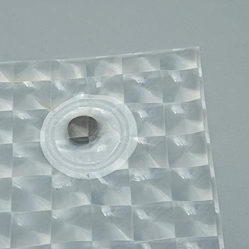 NTBAY EVA Shower Curtain Liner, 72 x 72, 6 Gauge, Clear Checkered
