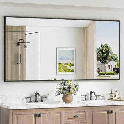 Keonjinn 72 x 36 Inch Black Oversize Bathroom Mirrors for Over Sink