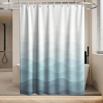 Modern Ocean Shower Curtain Abstract Aesthetic Striped Funky Minimalist