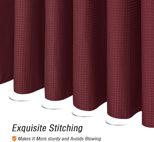 Gibelle Small Stall Burgundy Fabric Shower Curtain, 36 x 72
