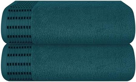 BELIZZI HOME Cotton 2 Pack Oversized Bath Towel Set 28x55 inches, Large Bath Towels, Ultra Absorbant Compact Quickdry & Lightweight Towel, Ideal for Gym Travel Camp Pool - Teal
