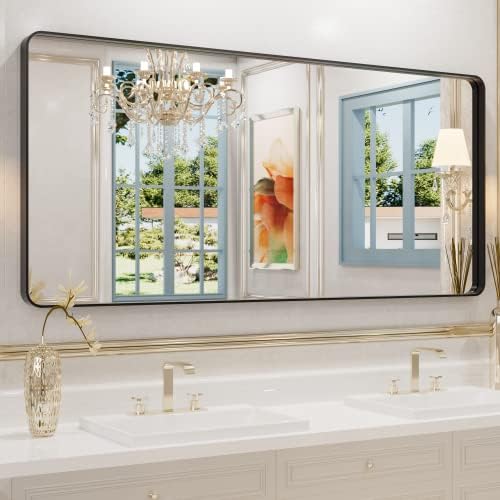 WEER Black Bathroom Vanity Mirror 60X28 Inch