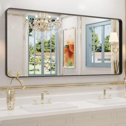 WEER Black Bathroom Vanity Mirror 60X28 Inch