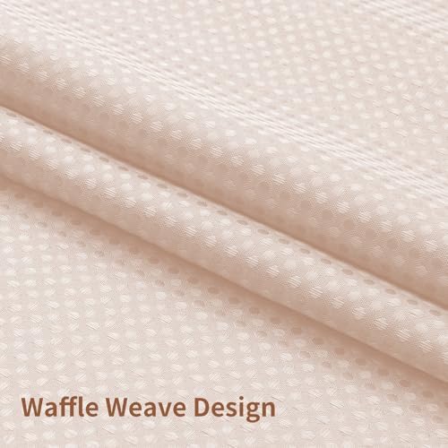 Colorful Star Blush Pink No Hook Waffle Shower Curtain Set, 72" W x 75" L