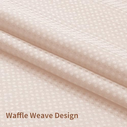 Colorful Star Blush Pink No Hook Waffle Shower Curtain Set, 72" W x 75" L