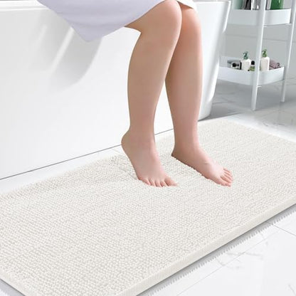 OLANLY Bathroom Runner Rugs 47x24, Extra Soft Absorbent Chenille Bath Rugs