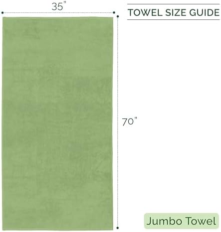 Elegant Comfort 100% Turkish Cotton Corduroy Ribbed Luxury Jumbo Bath Towel Ultra Soft - 35 x 70 Inch - Luxury Spa Premium Hotel Quality Highly Absorbent and Quick Dry Large Bath Towel, Sage