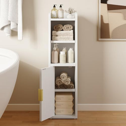 Yoobure Fluted Small Bathroom Storage Cabinet, Narrow Toilet Paper Cabinets